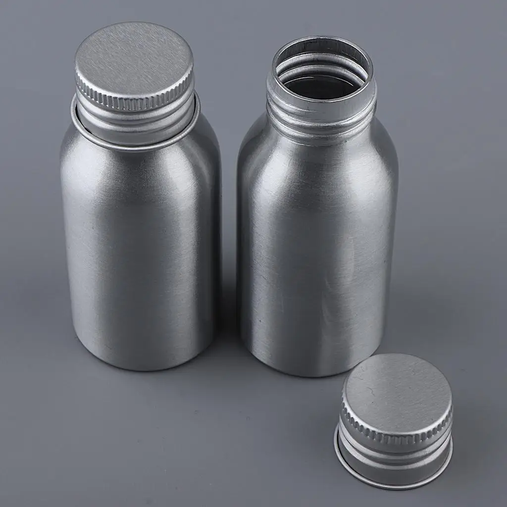 2x Empty Aluminum Travel Bottle Travel Bottles Cosmetic Container