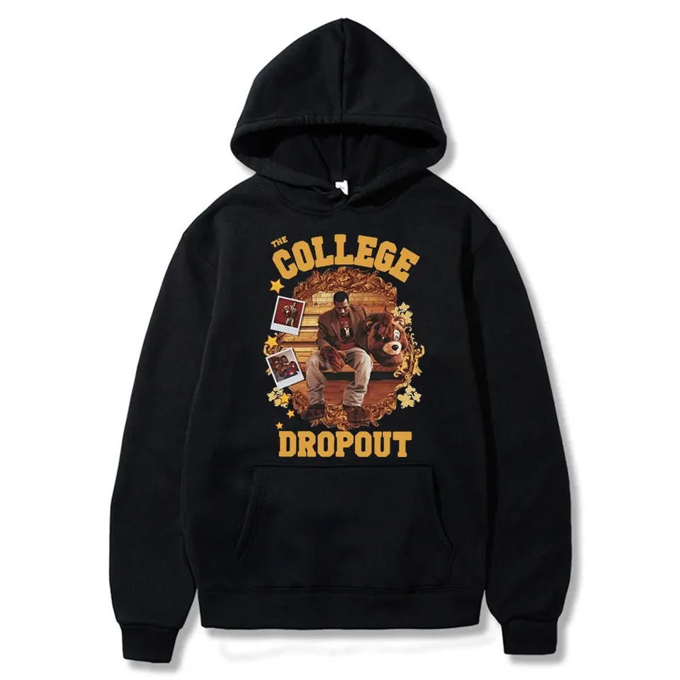 College Dropout Hoodie Kanye West Music Album Printed Sweatshirts