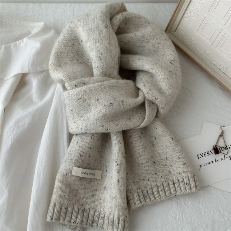 100% pure wool scarf Korean cute male and female couples winter warm neck