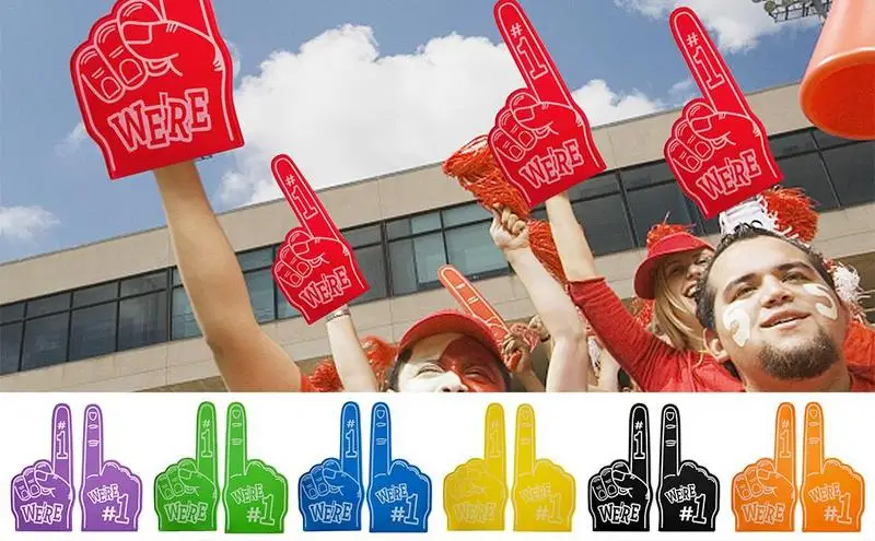 Finger Foams Sports Cheerleading Party Hand Props 1 Noise Makers Props Giant Hands Sports Favors Cheering Palm Party