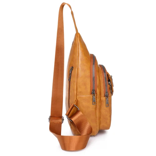 여자의 빈티지 가슴 팩 레트로 PU 가죽 어깨 Crossbody 가슴 가방 여성 메신저 주머니 여성 핸드백 디자이너 2022 4