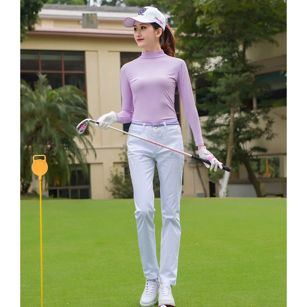 PGM Women&lsquo;s Summer Ice Silk Golf Shirts Ladies Sunscreen Long-sleeve Sports Clothing Slim Cooling Anti-UV Quick Dry Breathable
