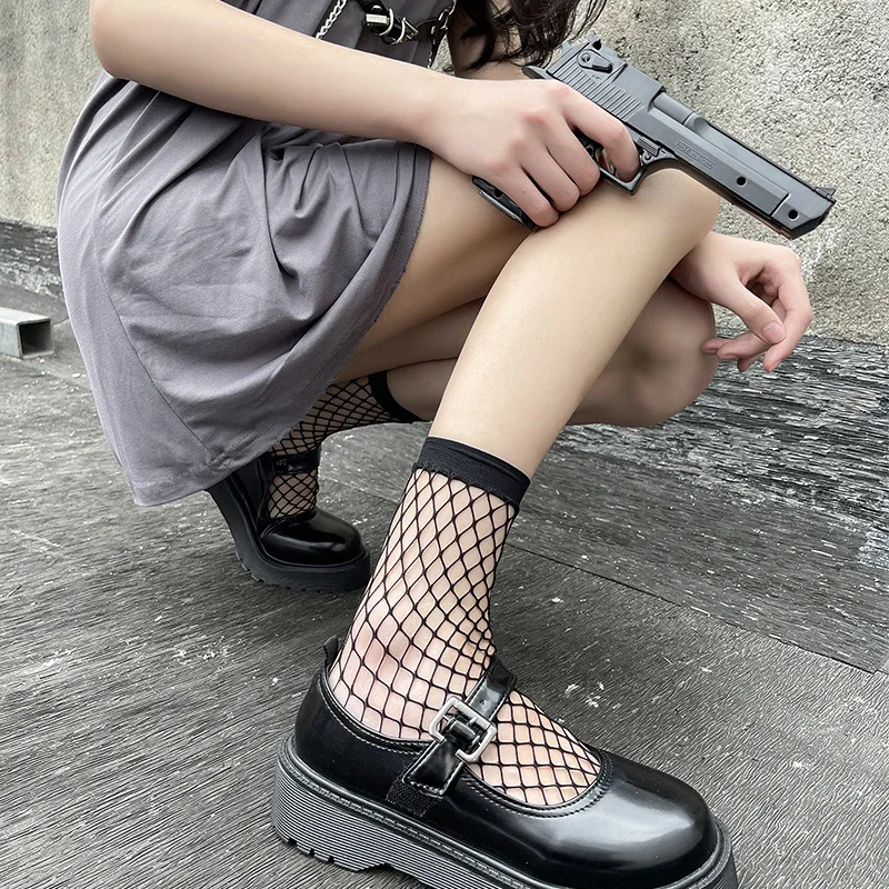 

NEW 10pairs/20pcs 8 colors Fashion Summer Women Ruffle Fishnet Ankle Socks Bow Tie Mesh Lace Fish Net Short Socks Chaussettes