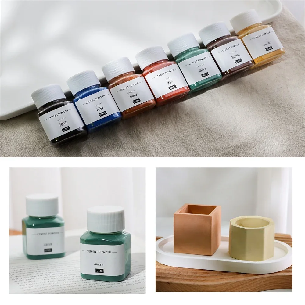 Gypsum powder pigment 30ml Gypsum Cement Coloring Planter Pigment Gypsum Powder Color Concentrate Concrete Cement Plaster Mold DIY Handmade Supplies