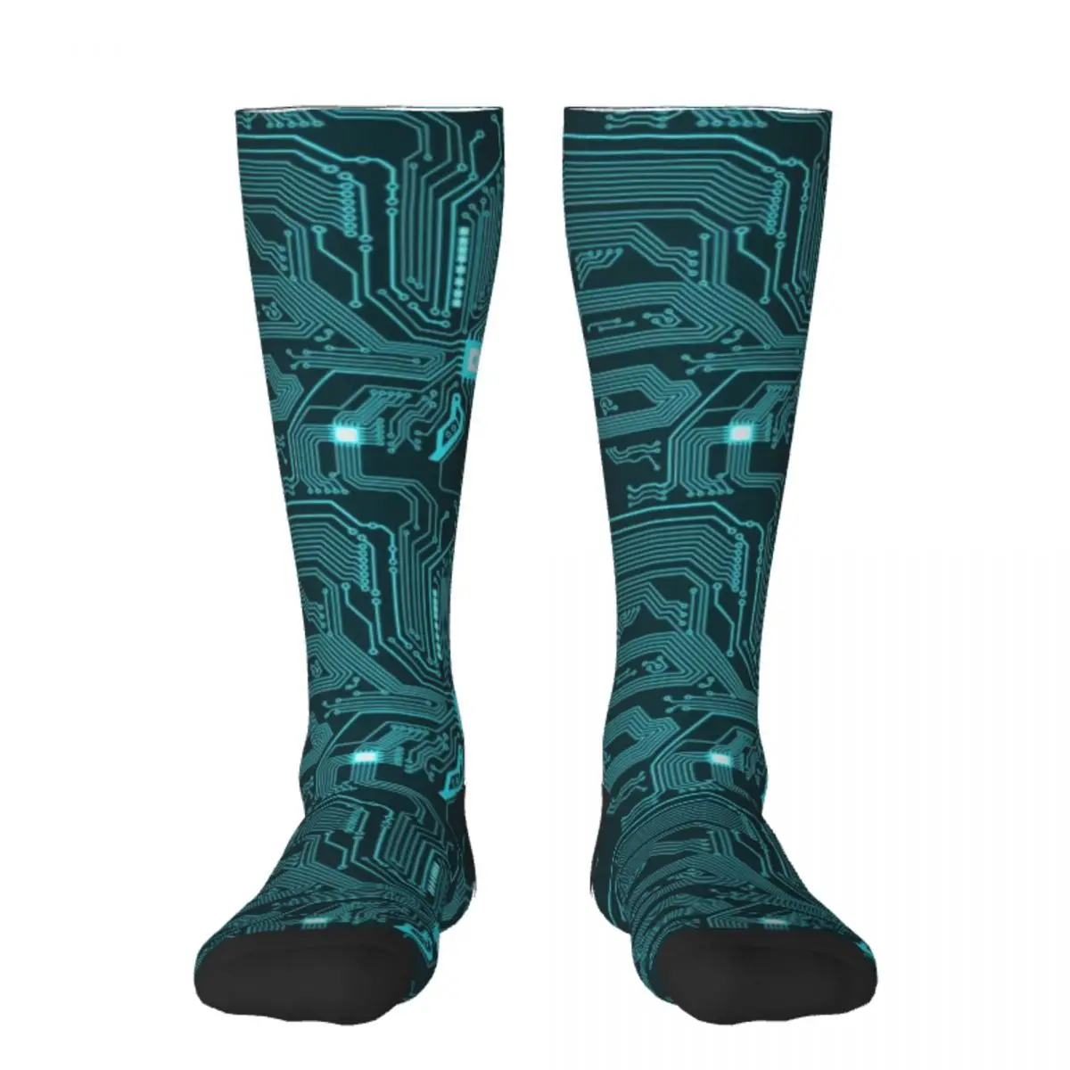 

Голубые носки с печатной платой, спортивные Нескользящие дизайнерские Брендовые женские носки на заказ для мужчин