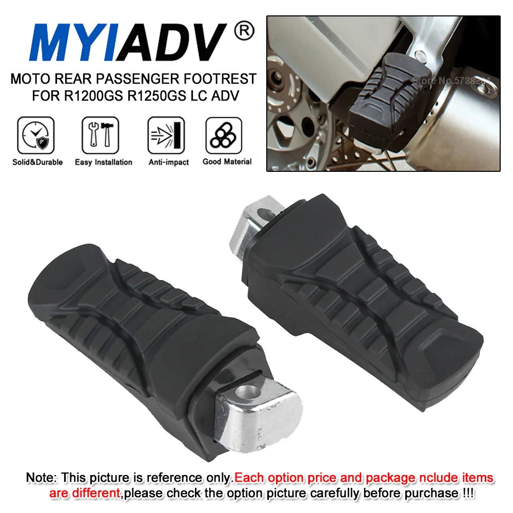 Repose-Pieds Passager Arrière Aluminium Avec Couvercle Caoutchouc Pour BMW R1200GS R1250GS 2014-2022 - Confort Et Antidérapant