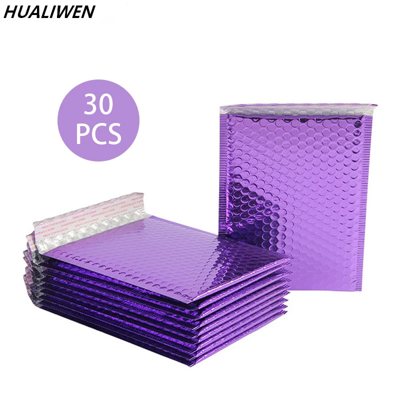 

30pcs/lot Rose Gold/Silver/Purple/Blue Packaging Shipping Bubble Mailer Plastic Padded Envelopes Gift Bag Mailing Envelope Bag