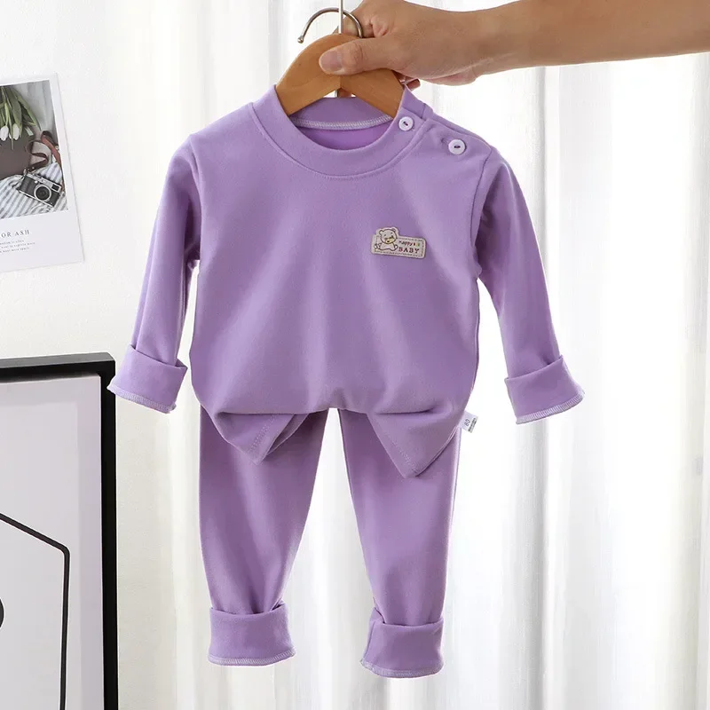 Abbigliamento per bambini caldo Primavera e autunno Abito in velluto Pigiama per ragazzi Ragazze Homewear Intimo per bambini Indumenti da notte per bambini Orso cartone animato - immagine 3