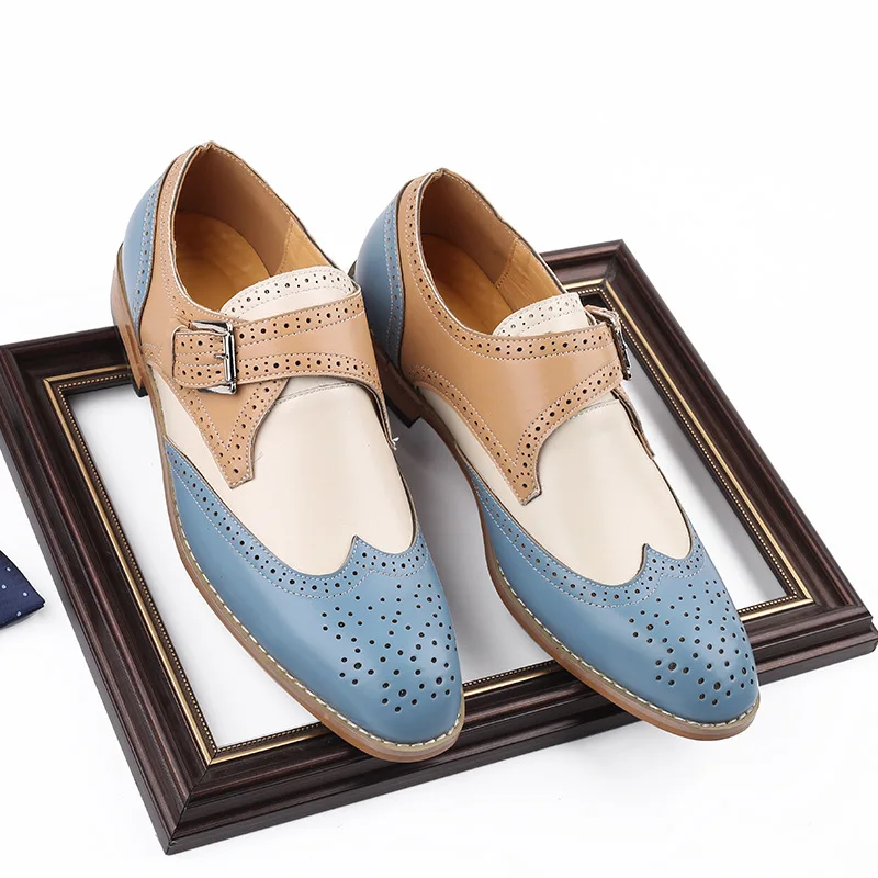 Carved Brogues Shoes Men Fashion Wedding Party Dress Shoes Italian Designer Male Drivng Formal Shoe Leather Slip on Mens Oxfords