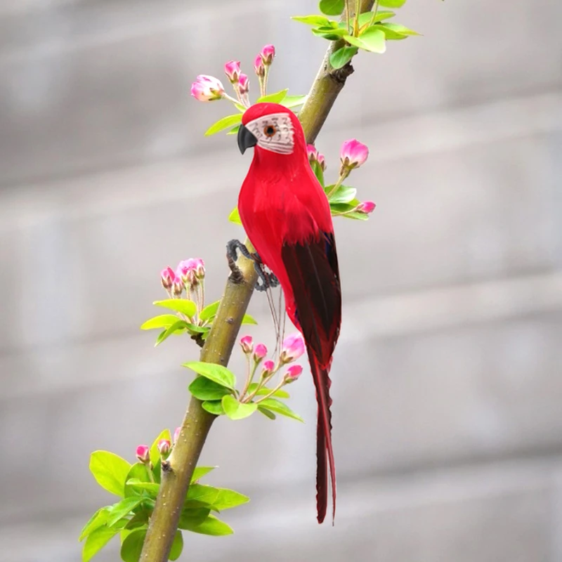 22-47cm Fake Artificial Feathered Bird Realistic Garden Home Decor Taxidermy 