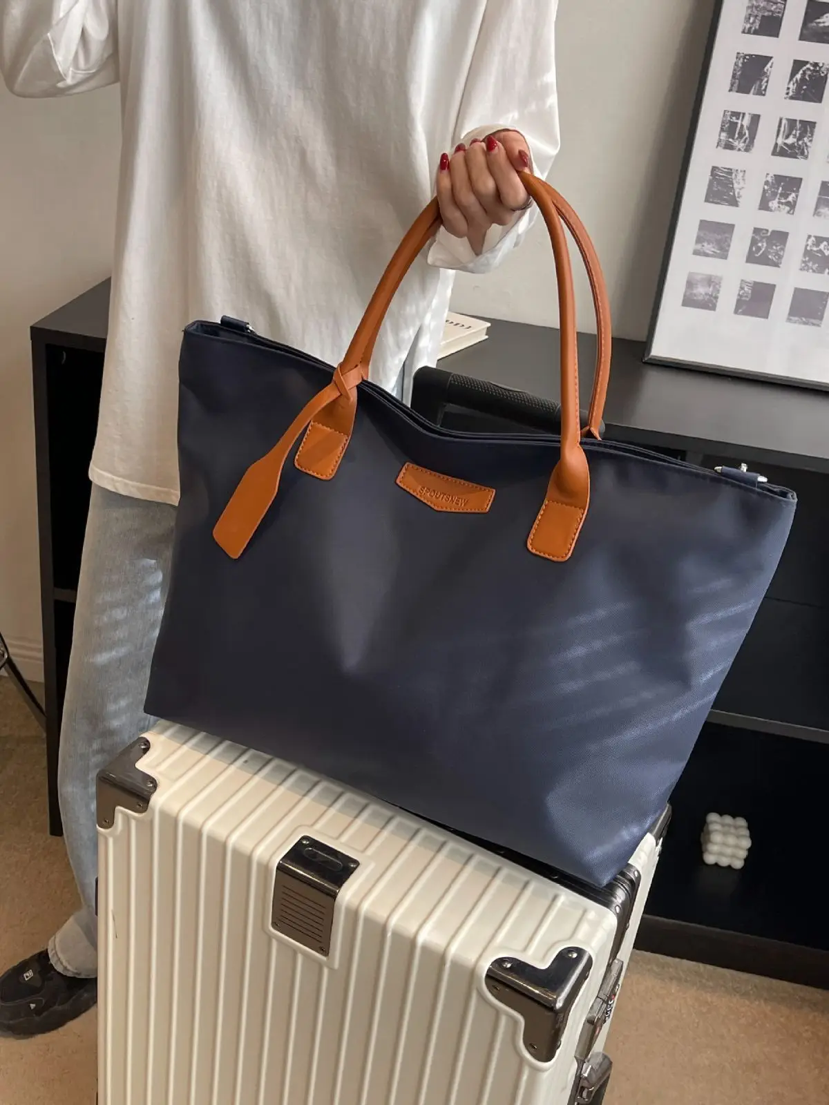 CGCBAG Simple Designer Luxury Tote Bag Women Lage Capacity Shoulder Bag High Quality Oxford Cloth Female Bag Commuting HandBags