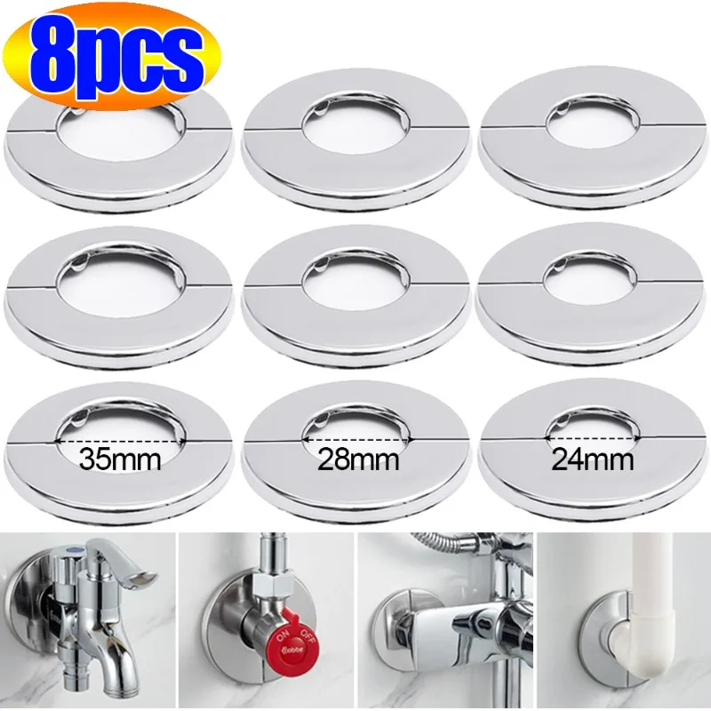 8-1Pcs-Stainless-Steel-Faucet-Decorative-Covers-Shower-Water-Pipe-Wall ...