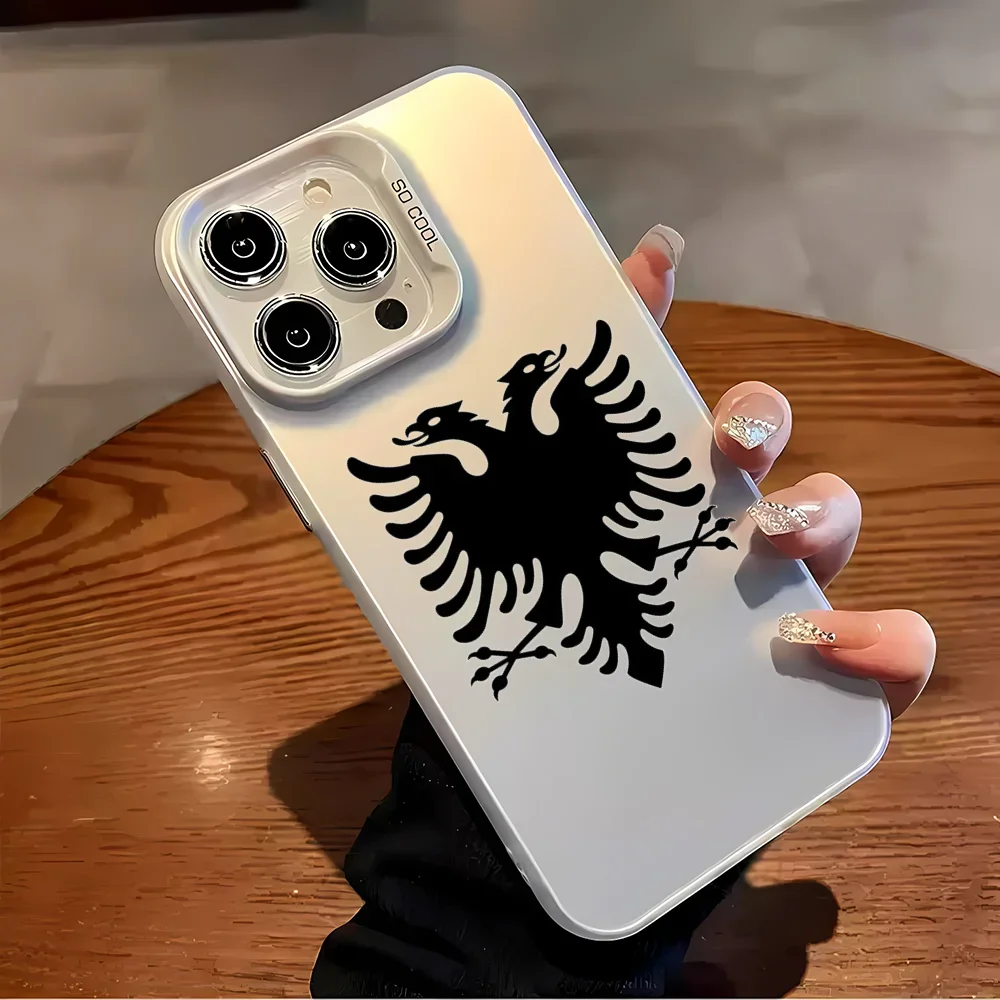 Stylish Anti-Fall Matte Back Cover with Albanian Eagle Design