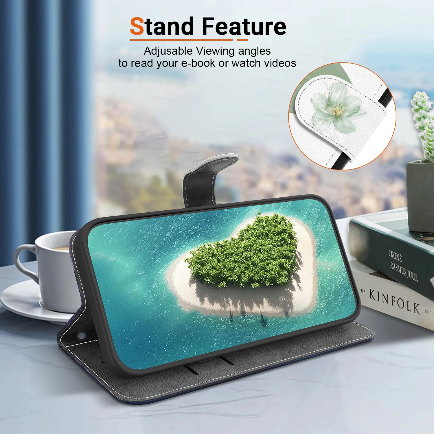 Premium Magnetic Leather Flip Wallet Phone Case