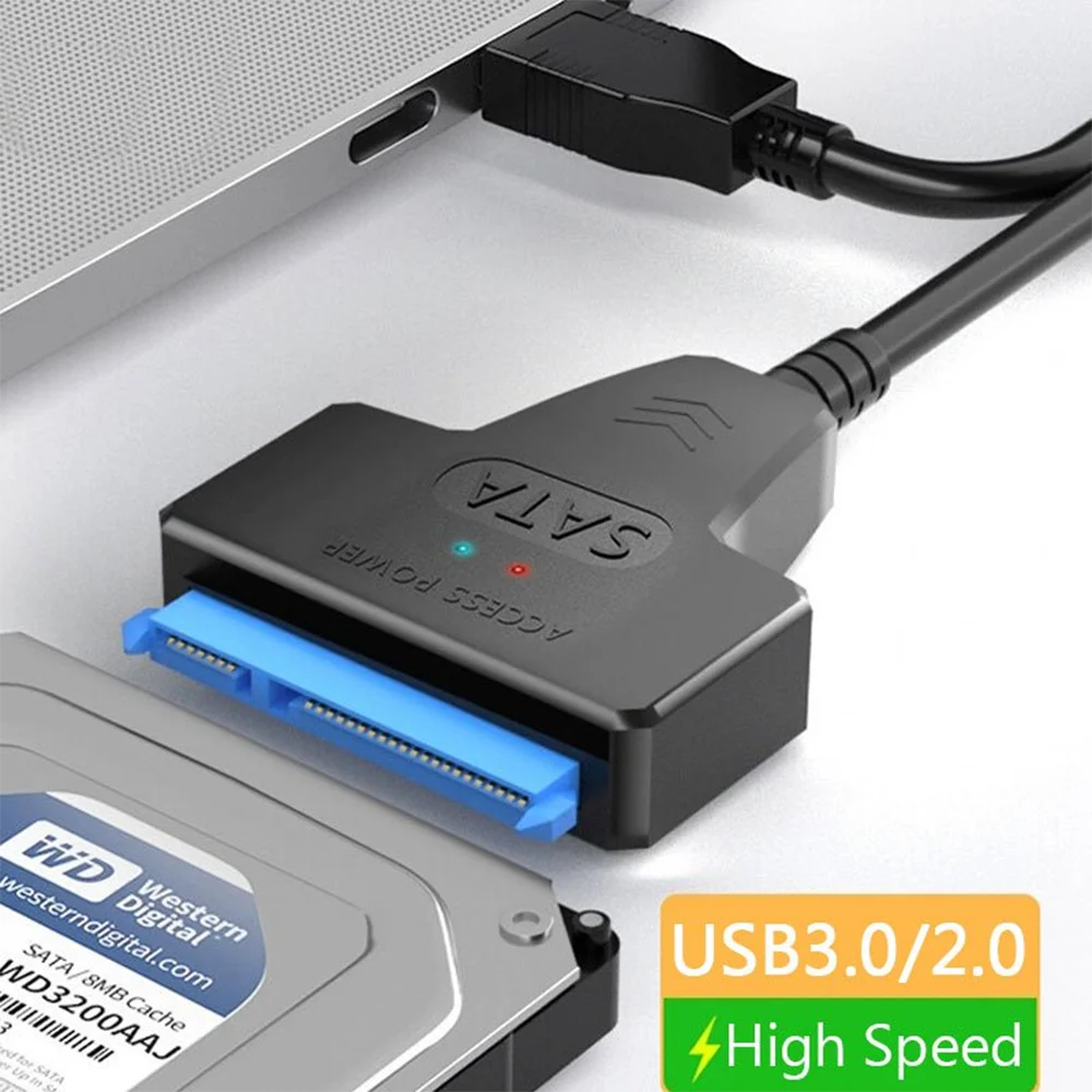 Sata para Usb 3.02.0 Cabo de até Gbps para 2.5 Polegada Disco Rígido Ssd Hdd Externo Sata 22 Pin Adaptador Usb 3.0 para Sata Iii Cabo - Imagem 2