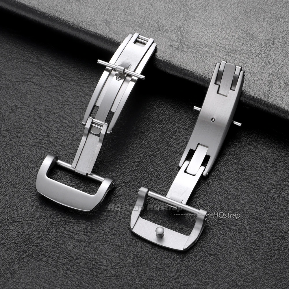 Silver Brushed Stainless Steel Butterfly Deployment Watch Buckle