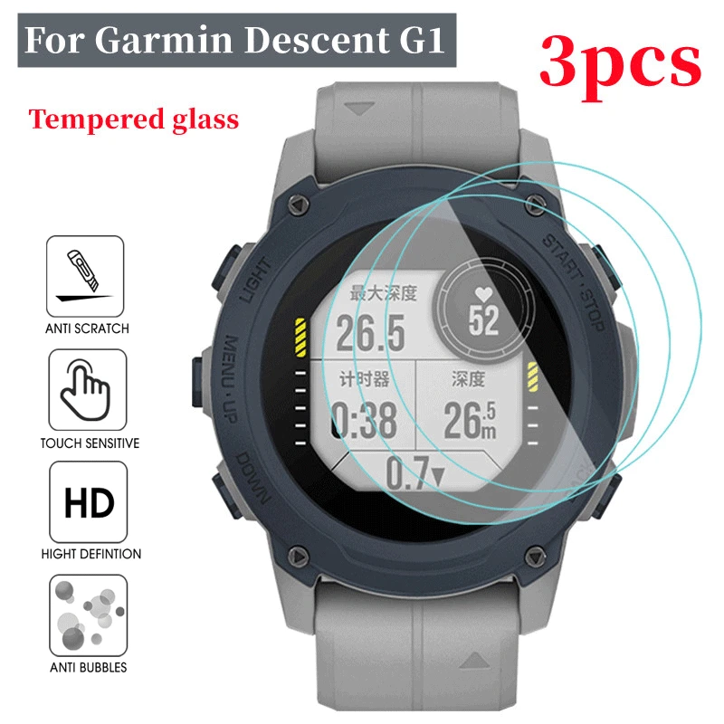 1-3Pcs Clear Tempered Glass Protector Film for Garmin Descent G1 Watch Screen HD Transparent Screen Protector Accessories 3pcs protector for garmin approach g10 g30 accessories tpu film nano explosion proof screen protector