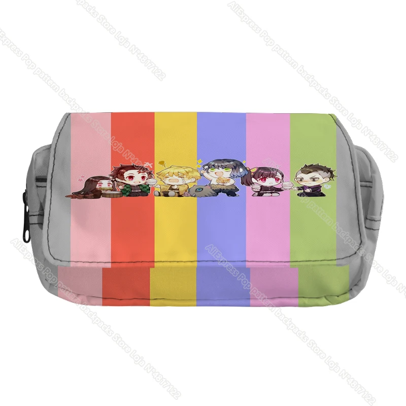 Demon Slayer Pencil Case Kimetsu No Yaiba Pencilcases Large School Pencil Bags Nezuko Inosuke Shinobu Girl Stationery Supplies 2