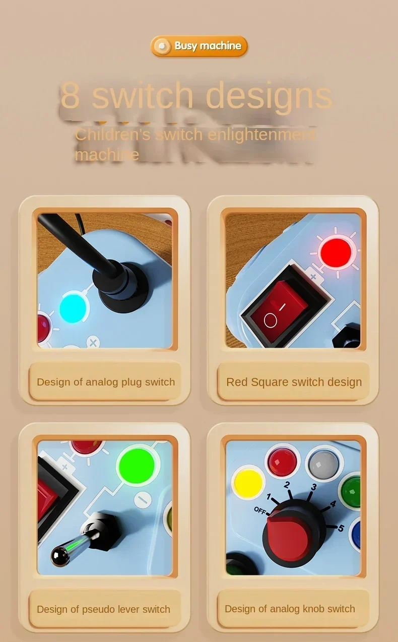 Montessori Busy Board With Led Light Sensory Educational Toy_voghion.com