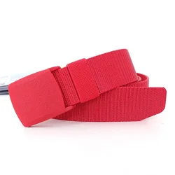 Premium Camouflage Men's Outdoor Sports Canvas Belt - Stylish Nylon Fashion Accessory - 3.8cmX110cm (Red red buckle)
