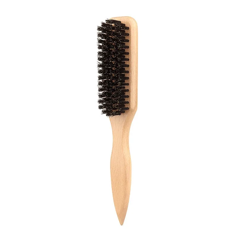 Uomo Spazzola per barba in legno di faggio Setole di cinghiale Pettine per acconciature Testa di olio di nicchia Strumento per toelettatura Negozio di barbiere Pulisci Spazzare i capelli rotti - immagine 6