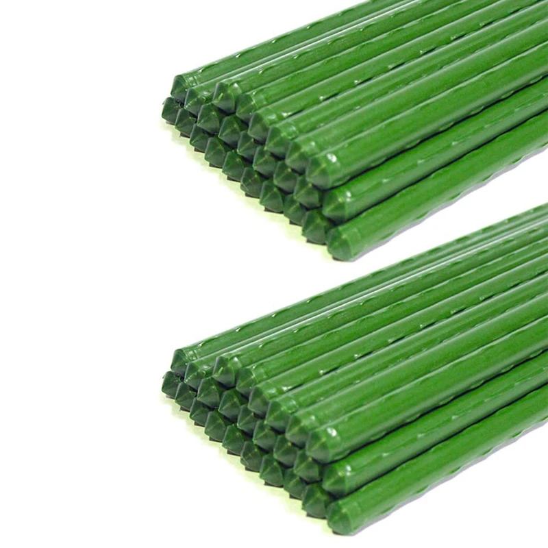 

50 Pack Garden Stakes Metal Plastic Coated Plant Cage Supports Climbing For Tomatoes,Trees,Cucumber,Fences,Beans,40Cm Promotion