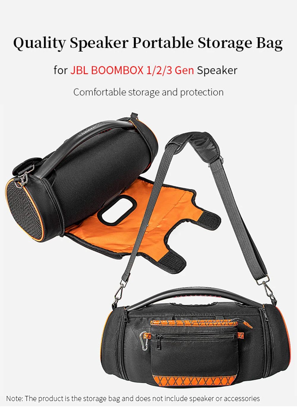 Portable Storage Bag for JBL BOOMBOX 1/2/3 Gen Speaker Sound Permeable Bags BOOMBOX3 Outdoors Travel Carrying Transparent Case