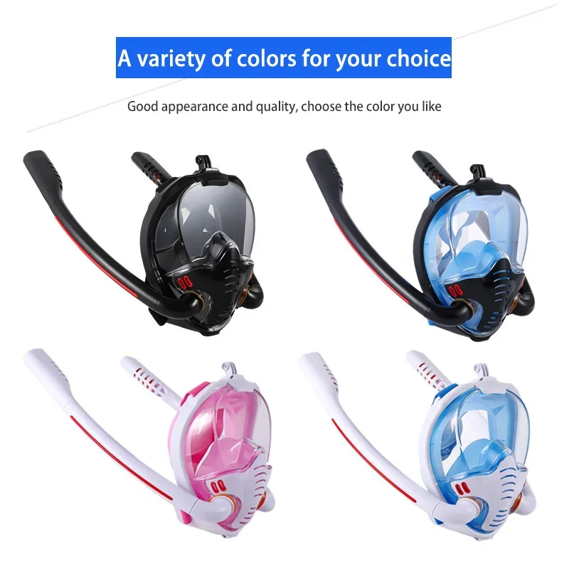 Double Respirator Snorkeling Diving Mask Full Face Dry Style Swiming Snorkel Set Equipment Underwater Accessories diving mask