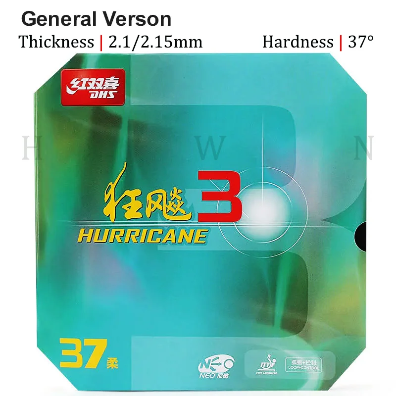 

Genuine DHS Hurricane 3 NEO General H37 Table Tennis Rubber Orange Sponge Ping Pong Rubber Professional for Backhand Loop