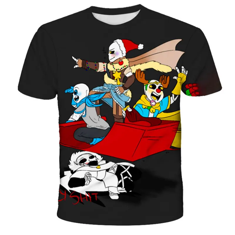 couple t shirt 2022 Summer Fashion Skeleton Brother T shirt Game Undertale Sans Kids 3D Printed Cartoon T shirt For Boys Girls summer Tops couple t shirt