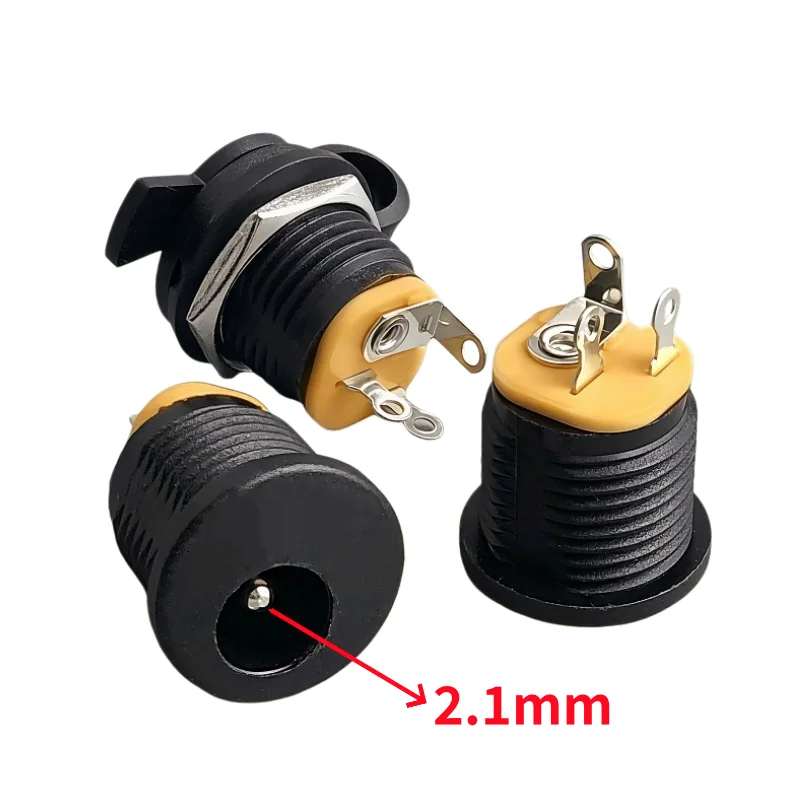 5/10Pcs DC-022 5.5x2.1mm DC 전원 암 소켓 잭 DC 커넥터 원형 구멍 인터페이스 플러그 너트 패널 마운트 어댑터 5.5*2.1mm