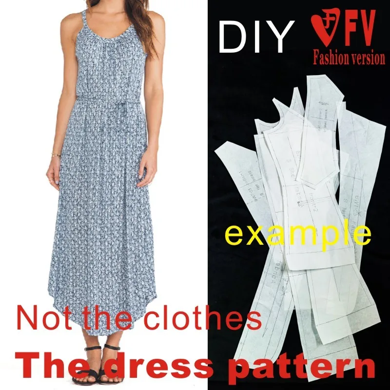 Dresses Sewing Pattern Template Cutting drawing Clothing DIY ((Not selling clothes)) BLQ-126