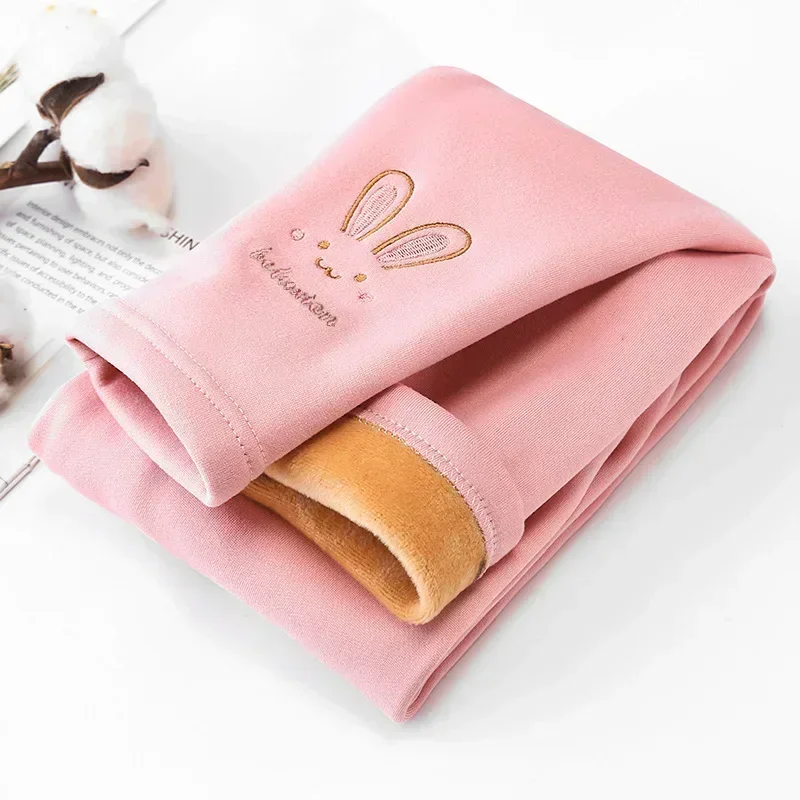 Girl Leggings Girls Leggings Autumn Winter Thick Warm Plus Cute Fond Rabbit Children Kids Baby Bottom Part Pants Wear Small Cotton Pants