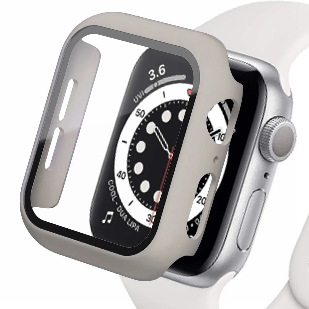 Premium Screen Protector and Case for Apple Watch with Glass Cover