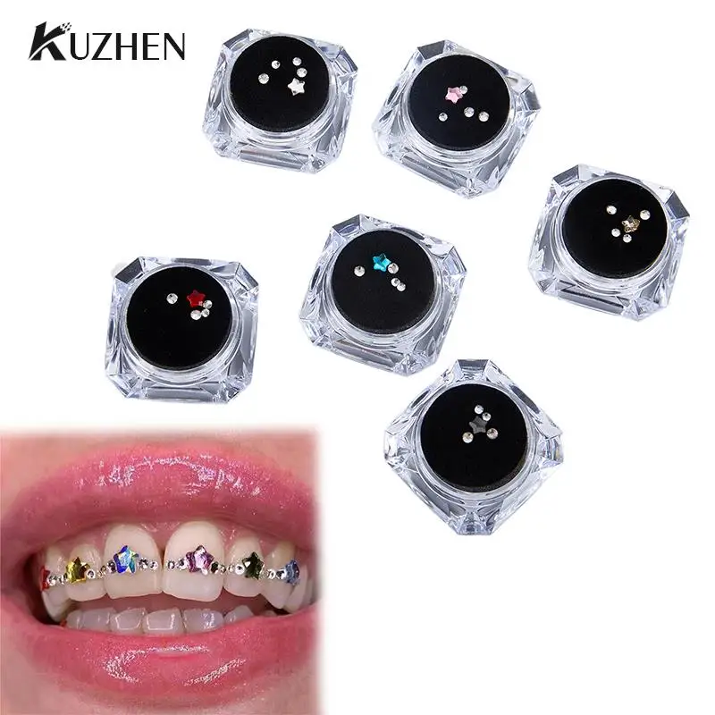 

5Pcs/Box Diamond Bur Dental Material Teeth Whitening Denture Acrylic Teeth Crystal Ornament Oral Hygiene Tooth Decoration