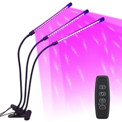 Indoor USB LED Plant Grow Light with Full Spectrum and Adjustable Timer - 10 Dimmable Levels for Hydroponic Garden or Greenhouse (3 Head USB-60LED)