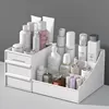 1pc White New Drawer Makeup Storage Box Dormitory Finishing Plastic Shelf Cosmetics Skin Care Dressing Table Desktop 1