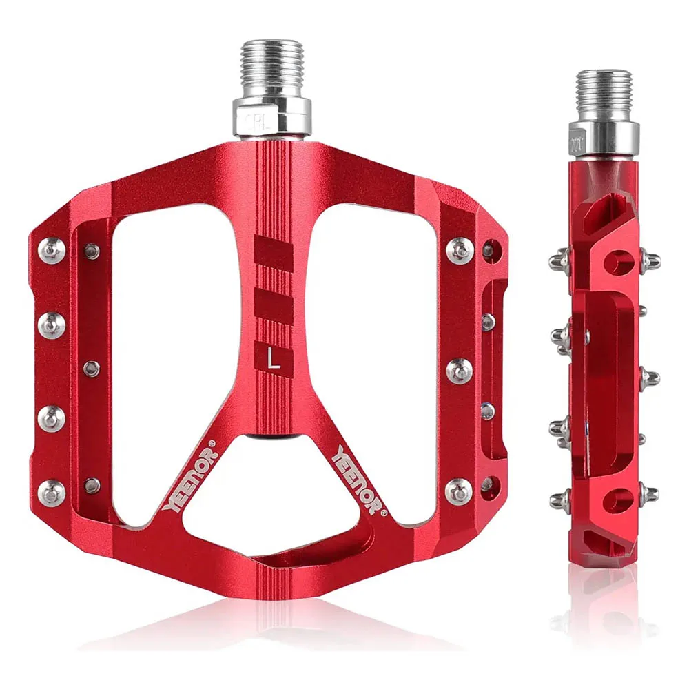 Mountain Bike Pedals 3 Bearings 9/16" MTB Flat Pedals Non Slip