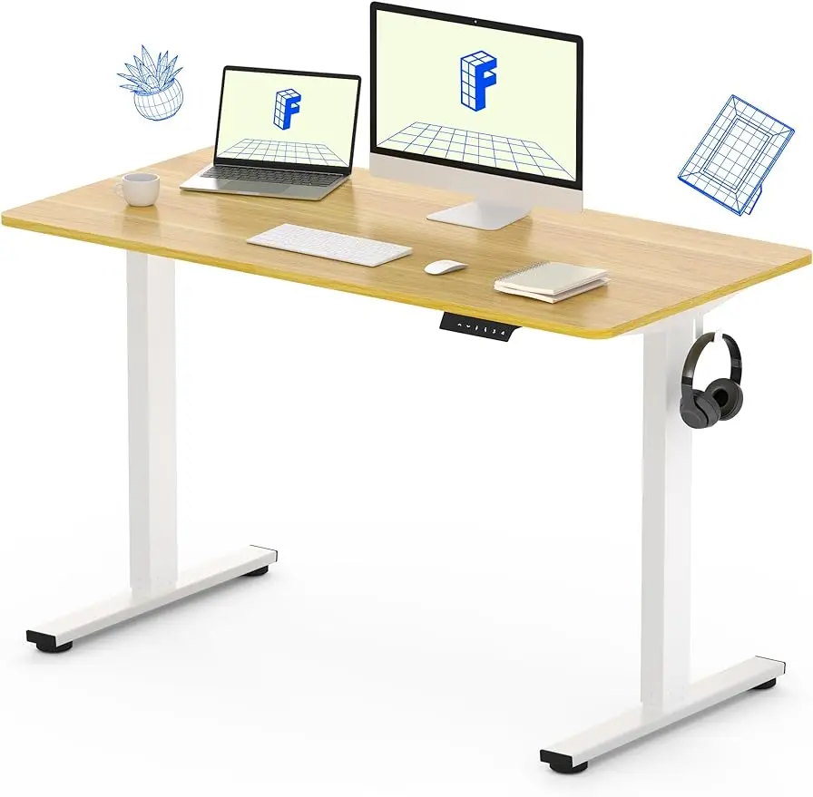 

FLEXISPOT Standing Desk 48 x 24 Inches Height Adjustable Desk Whole-Piece Desktop Electric Stand up Desk Home Office Table for C
