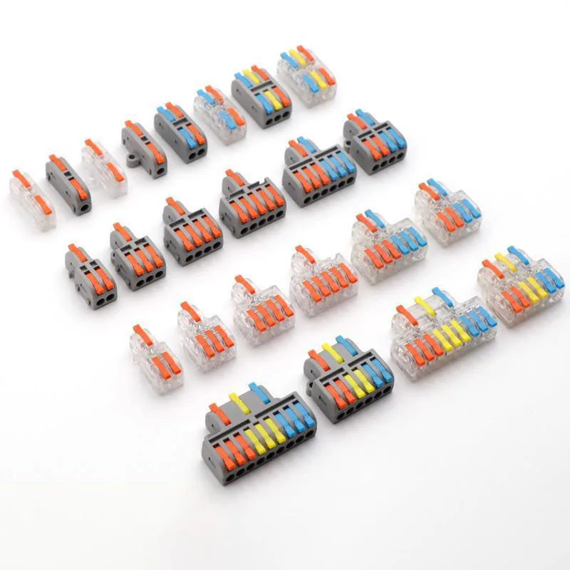 

Mini Fast Wire Cable Connectors Universal Compact Conductor Spring Splicing Wiring Connector Push-in Terminal Block