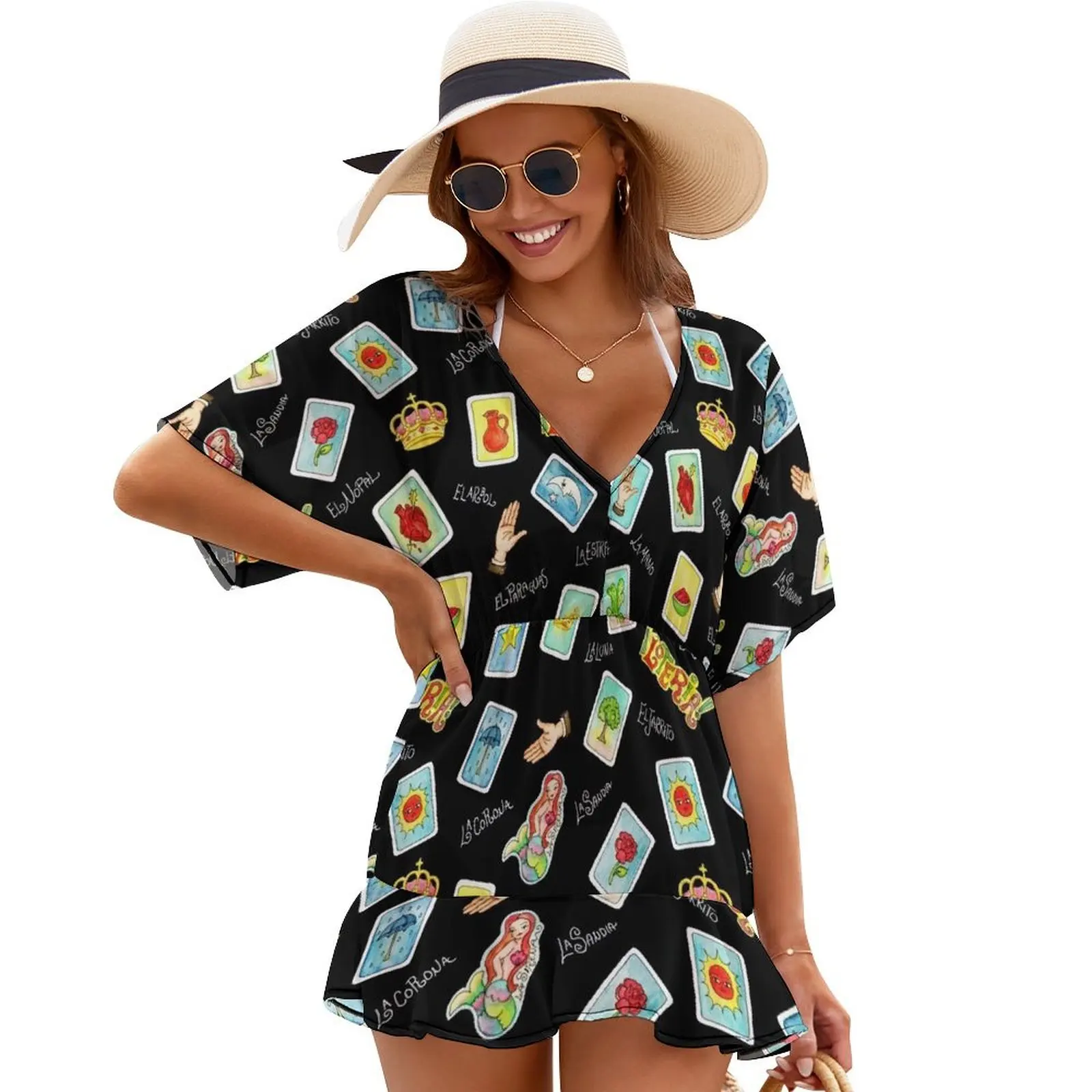 

Loteria cards and symbols Cover Ups birthday dress for women luxury 2024 Beachwear