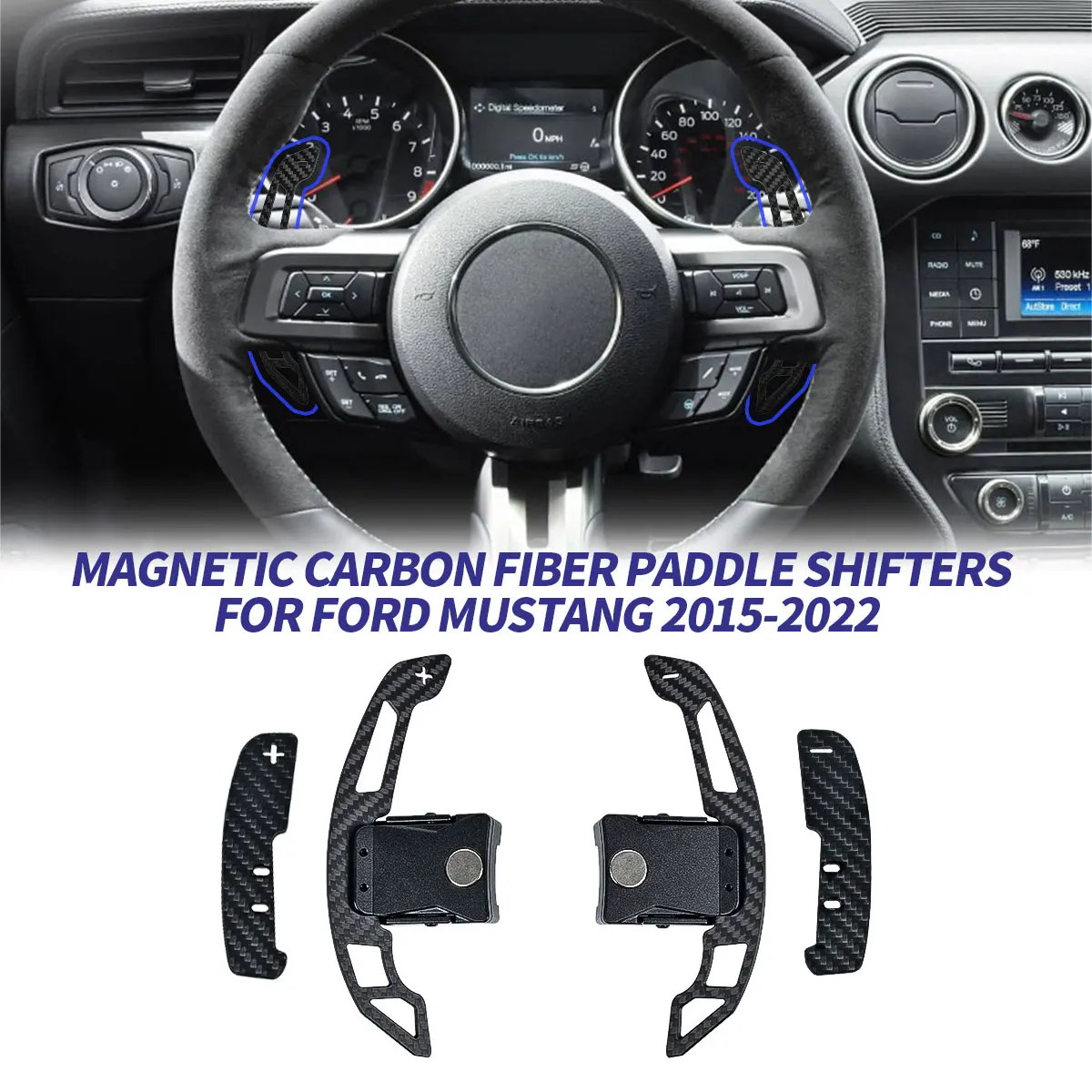 포드 머스탱 2015 2016 2017 2018 2019 2020 2021 2022용 마그네틱 카본 파이버 패들 시프터 액세서리 연장 레이싱