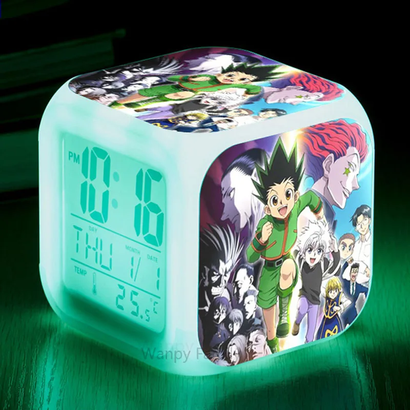 Trendy Japanese Anime Hunter X Hunter Alarm Clock Color Luminous Multi-function Digital Alarm Clock Children's Birthday Gifts 4