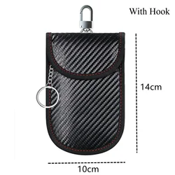 RFID Signal Blocking Faraday Bag for Car Keys and Credit Cards (M with Hook)