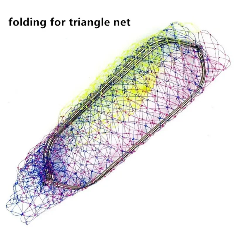 Fishing Landing Net Fishing Net Strong Line Diameter 60cm Landing Net of Head Colored Nylon Fishing Net Stainless Steel Ring Fishing Network Turck Dipneting