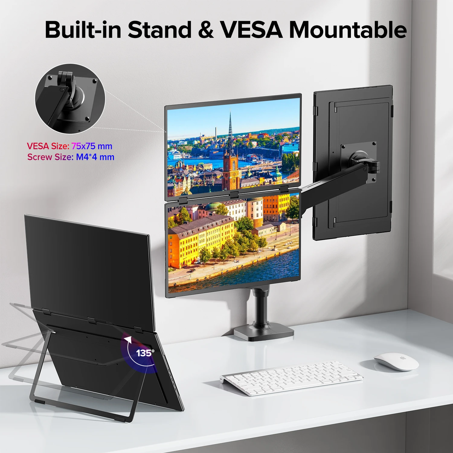 UPERFECT ׷̵ Delta 18.5 100Hz ƮϿ  ޴  1080P HDR 360 ̽ Ʈ PC ȭ  ֿܼ  Ʈ ũ