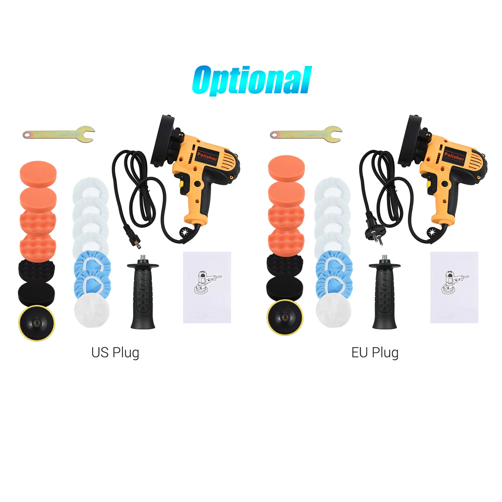 5-inch Electric Car Polisher Kit 700W Auto Car Buffer 600-3700RPM Variable Polishing Machine for Floor Furniture Ceramic Jade