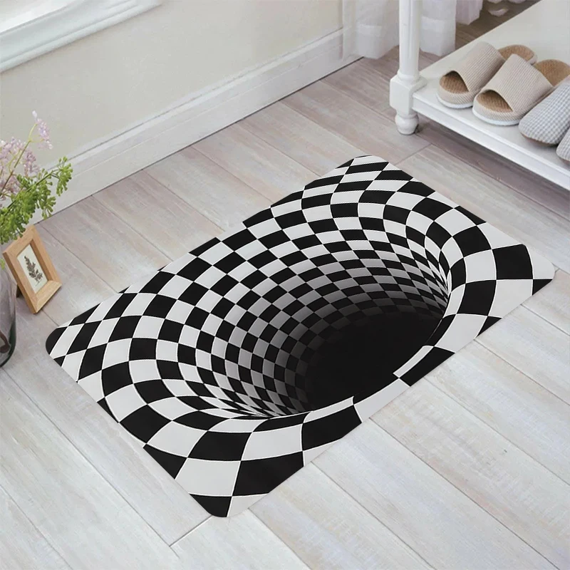 

3D Vortex Illusion Floor Mat Kitchen Rug Room Mats Rugs Carpets Home Carpet Entrance of House Balcony Foot Doormat Door Bathroom