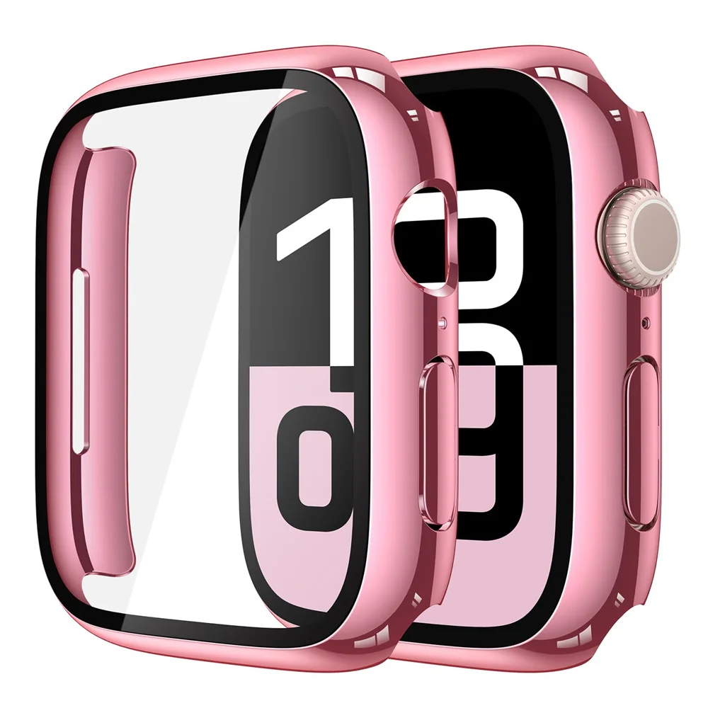 Sleek Plated Apple Watch Case with Glass & Bumper Screen Protector