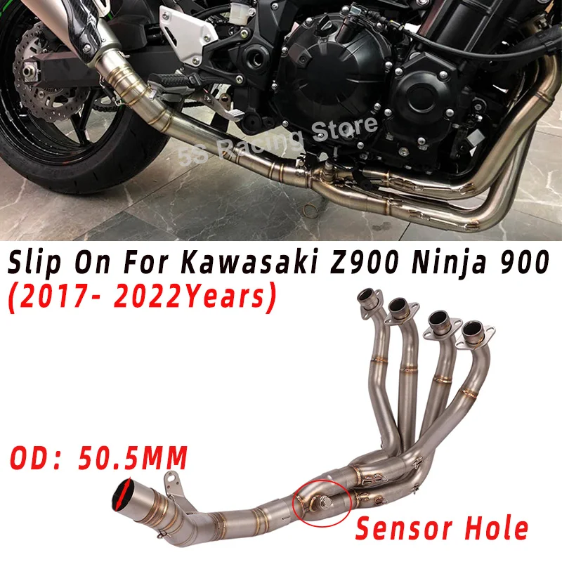 Slip For Kawasaki Ninja 900 Z900 2017- 2022 Full System 51mm Motorcycle Exhaust Escape Modifed Front Link Pipe Stainless steel